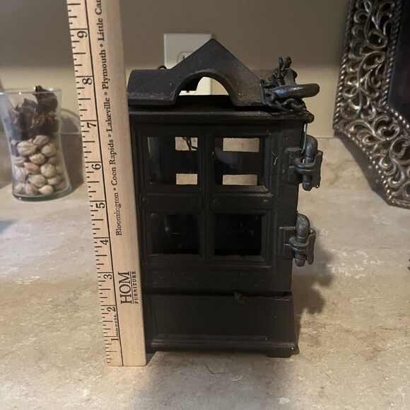 Vintage JOHN WRIGHT 1988 Cast Iron Candle Holder 9 In. Antique Style Lantern - Picture 2 of 9